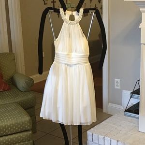 Short white semi-formal dress
